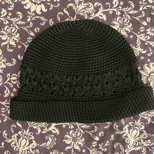 Hand made black knitted hat
